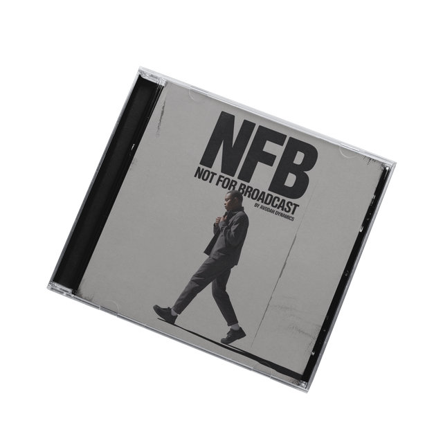 NFB CD and eBook bundle, featuring minimalist, raw design representing the "Not For Broadcast" lifestyle of private faith and spiritual growth.