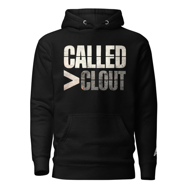 The CALLED OUT > CLOUT hoodie in a bold, minimal design, representing purpose over popularity for faith-based leaders and creatives.