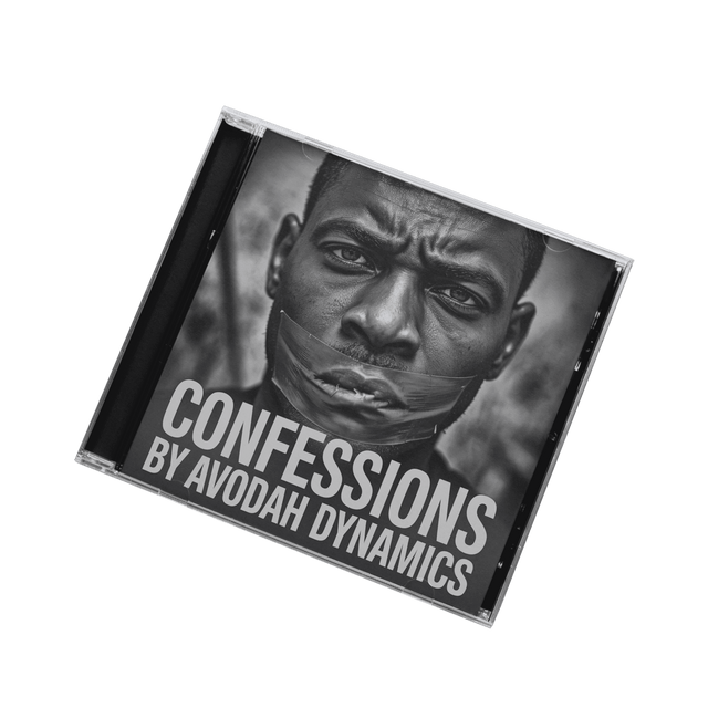 Confessions CD and eBook bundle cover art, featuring minimalist design for introspective Christian music and leadership tools from Avodah Dynamics.