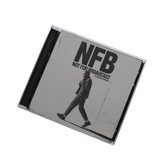 NFB CD and eBook bundle, featuring minimalist, raw design representing the "Not For Broadcast" lifestyle of private faith and spiritual growth.
